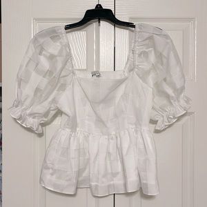 English Factory White Peplum Top
